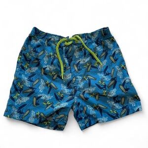 Vintage 80’s McDonald's McKids Infant 18M Blue Palm Tree Surfboard Swim Trunks